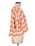 L Space 100% Cotton Chevron-herringbone Orange Poncho Size L - photo 4