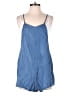 En Creme 100% Lyocell Solid Blue Romper Size S - photo 1