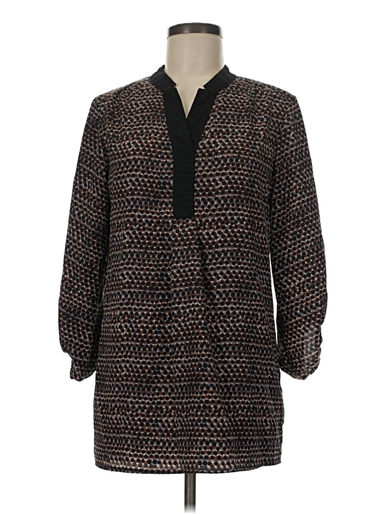 Pre-owned Ny Collection Long Sleeve Blouse In Black