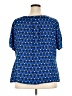 Worthington 100% Polyester Hearts Blue Short Sleeve Blouse Size 2X - photo 2