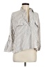 Max Studio Stripes Silver Tan 3/4 Sleeve Blouse Size M - photo 1