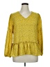 Pleione 100% Polyester Yellow Long Sleeve Blouse Size XL - photo 1