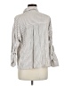 Max Studio Stripes Silver Tan 3/4 Sleeve Blouse Size M - photo 2