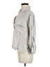Max Studio Stripes Silver Tan 3/4 Sleeve Blouse Size M - photo 5