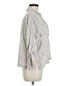 Max Studio Stripes Silver Tan 3/4 Sleeve Blouse Size M - photo 4