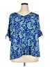 Liz Claiborne Blue Short Sleeve Blouse Size 2X - photo 1