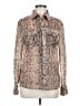 Et Clet Animal Print Tan Long Sleeve Blouse Size M - photo 1