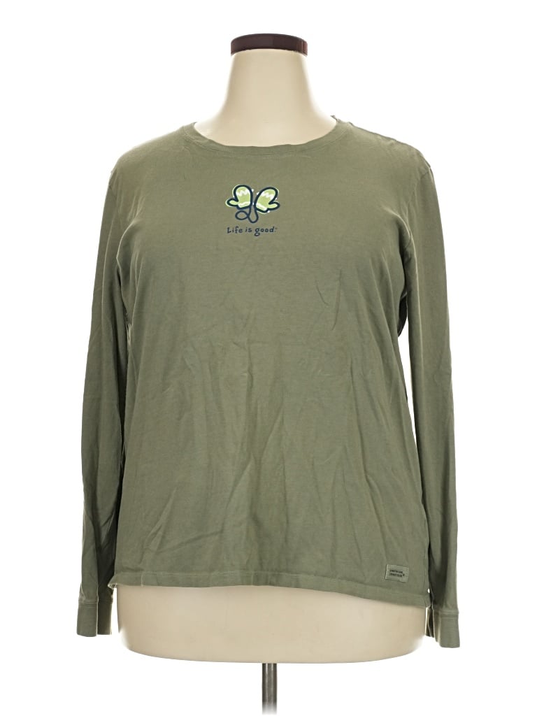 Pre-owned Life Is Good Long Sleeve T-shirt In Green