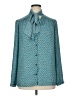 Halogen 100% Polyester Tweed Teal Long Sleeve Blouse Size XL - photo 1