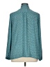 Halogen 100% Polyester Tweed Teal Long Sleeve Blouse Size XL - photo 2