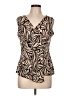 Brittany Black Tan Sleeveless Blouse Size L - photo 1
