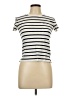 Gap 100% Cotton Stripes Ivory Short Sleeve Turtleneck Size 12 - photo 1