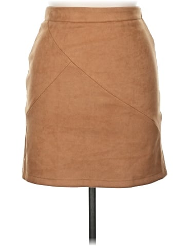 Simplee Faux Leather Skirt (view 1)