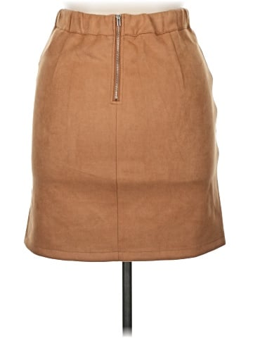 Simplee Faux Leather Skirt (view 2)