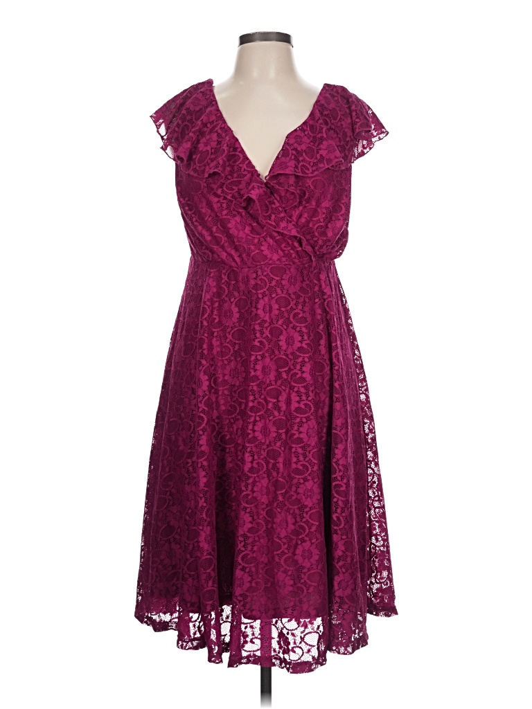 Pre-owned Torrid Cocktail Dress In Burgundy