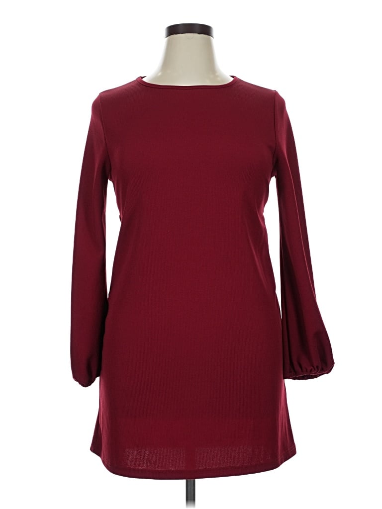 Pre-owned Ecowish 3/4 Sleeve Top Burgundy Boatneck Tops