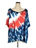 Unbranded Tie-dye Blue Short Sleeve Top Size 4X (5XL) - photo 1