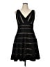 JS Collections 100% Polyester Stripes Black Cocktail Dress Size 16 - photo 1