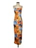 Shein Print Orange Cocktail Dress Size S - photo 1