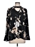Rodan Floral Black Long Sleeve Blouse Size L (estimated) - photo 1