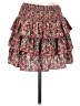 Shein 100% Polyester Floral Red Casual Skirt Size S - photo 1