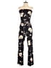 Veronica M. Floral Black Jumpsuit Size S - photo 1