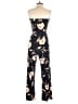 Veronica M. Floral Black Jumpsuit Size S - photo 2