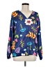 Unbranded 100% Polyester Floral Blue Pullover Sweater Size M - photo 1