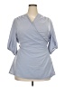 Universal Standard 100% Polyester Blue 3/4 Sleeve Blouse Size 18 (M) - photo 1