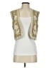 Zara Floral Gold Ivory Vest Size S - photo 1