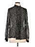 IKKS 100% Polyester Animal Print Black Long Sleeve Blouse Size EU (FR) 44 / US 12 - photo 1