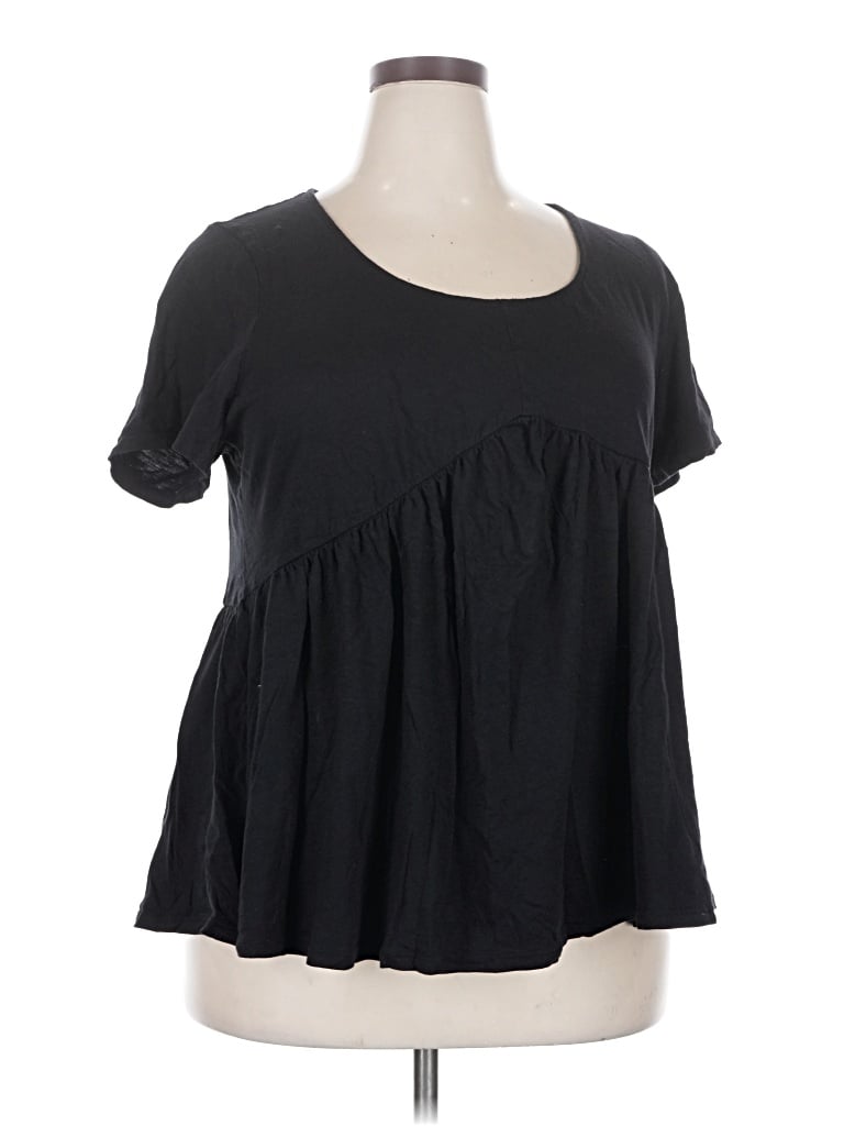 Pre-owned Lane Bryant Short Sleeve T-shirt In Black