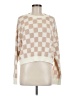 Debut 100% Polyester Checkered-gingham Ivory Pullover Sweater Size M - photo 1