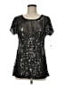 NY Collection Black Silver Short Sleeve Top Size M - photo 1