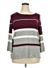 Liz Claiborne Stripes Burgundy Pullover Sweater Size XXL - photo 1