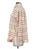 Billabong Checkered-gingham Tan 3/4 Sleeve Button-Down Shirt Size S - photo 5