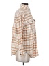 Billabong Checkered-gingham Tan 3/4 Sleeve Button-Down Shirt Size S - photo 4