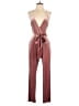 Express Metallic Burgundy Jumpsuit Size 6 - photo 1