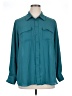 Zac & Rachel 100% Polyester Solid Teal Long Sleeve Blouse Size 1X - photo 1