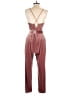 Express Metallic Burgundy Jumpsuit Size 6 - photo 2