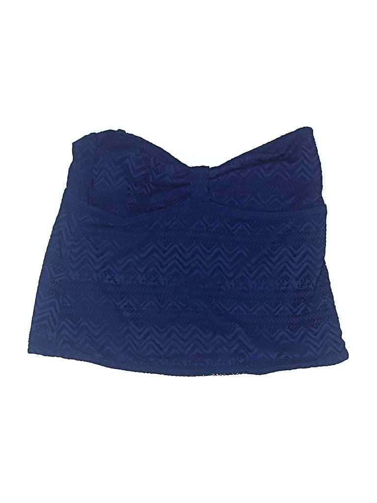 Pre-owned Catalina Swimsuit Top Blue Chevron/herringbone Pattern Swimwear