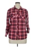 Passport 100% Polyester Plaid Red Long Sleeve Blouse Size XL - photo 1