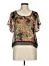 Black Poppy 100% Polyester Black Short Sleeve Blouse Size M - photo 1