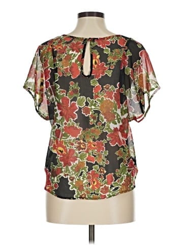 Black Poppy Short Sleeve Blouse (view 2)