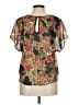 Black Poppy 100% Polyester Black Short Sleeve Blouse Size M - photo 2