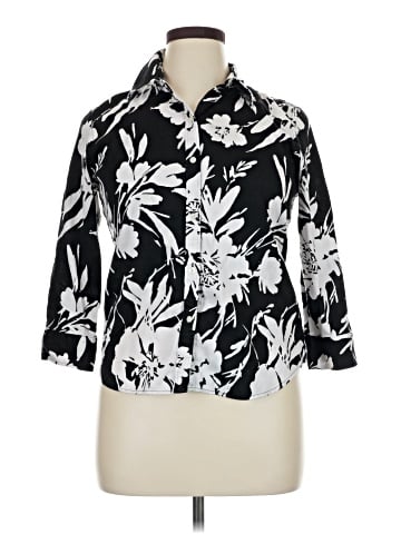 Chaps 3/4 Sleeve Button-Down Shirt (view 1)