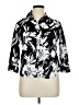 Chaps 100% Cotton Floral Black 3/4 Sleeve Button-Down Shirt Size L - photo 1