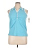 Rafaella Blue Sleeveless Button-Down Shirt Size XL - photo 1