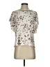 Democracy Silver Ivory Short Sleeve Blouse Size S - photo 1