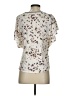 Democracy Silver Ivory Short Sleeve Blouse Size S - photo 2
